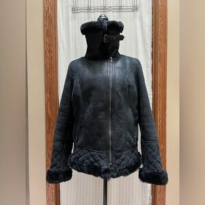 Smart Range London Real Shearling Sheepskin Leather Jacket Aviator Pilot